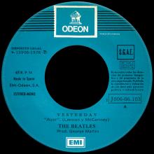 SPAIN 1976 05 01 - 1J 006-06.103 - YESTERDAY ⁄ I SHOULD HAVE KNOWN BETTER - SLEEVE 1 LABEL 1 - PROMO - pic 1
