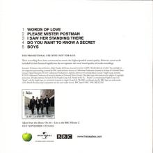 2013 11 11 - THE BEATLES - ON AIR - LIVE AT THE BBC VOLUME 2 - BBCCDEP - PROMO CD - pic 1