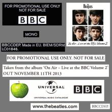2013 11 11 - THE BEATLES - ON AIR - LIVE AT THE BBC VOLUME 2 - BBCCDEP - PROMO CD - pic 4