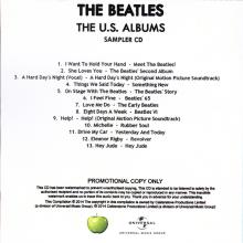 2014 01 20 - THE BEATLES U.S. ALBUMS SAMPLER CD - 50 YEARS OF GLOBE BEATLEMANIA -Promo CDR - pic 2