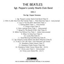 2017 05 26 - THE BEATLES - DISC 2 - THE SGT. PEPPER SESSIONS - PROMO CDR  18 TRACKS - pic 2