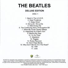2018 11 09 - THE BEATLES - DELUXE DISC 1 - PROMO CDR 17 TRACKS  - pic 2