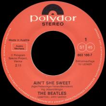 THE BEATLES DISCOGRAPHY AUSTRIA 050 AIN'T SHE SWEET ⁄ WOOLY BULLY - POLYDOR 863 186-7 ⁄ LEINER - pic 1