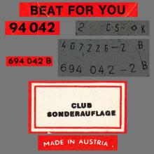 THE BEATLES DISCOGRAPHY AUSTRIA 1966 01 00 BEAT FOR YOU - B - CLUUB-SONDERAUFLAGE - 94 042 - pic 6