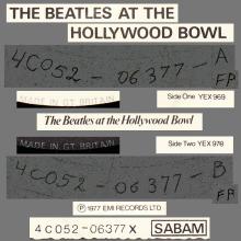 THE BEATLES DISCOGRAPHY BELGIUM 1977 05 06 - THE BEATLES AT THE HOLLYWOOD BOWL - 4C 052-06377 - pic 7