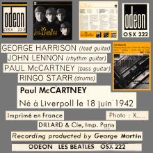 THE BEATLES DISCOGRAPHY FRANCE 1963 12 00 LES BEATLES - A - GREEN ODEON OSX 222 - pic 6