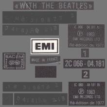 THE BEATLES DISCOGRAPHY FRANCE 1963 12 00 LES BEATLES - R - WITH THE BEATLES - BLACK PARLOPHONE - pic 5