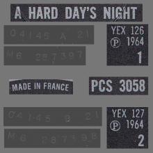 THE BEATLES DISCOGRAPHY FRANCE 1964 09 11 LES BEATLES 4 GARÇONS DANS LE VENT - K - A HARD DAY'S NIGHT - BLACK PAR EMI - PCS 3058 - pic 5