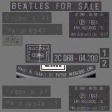 THE BEATLES DISCOGRAPHY FRANCE 1965 01 26 LES BEATLES 1965 - Q - BEATLES FOR SALE - BLACK PARLOPHONE SACEM - 2C 068-04200 - pic 7