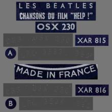 THE BEATLES DISCOGRAPHY FRANCE 1965 09 01 LES BEATLES CHANSONS DU FILM HELP  - A - B - BLUE ODEON OSX 230  - pic 8