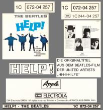THE BEATLES DISCOGRAPHY FRANCE 1965 09 01 LES BEATLES CHANSONS DU FILM HELP - Q - APPLE - 1C 072-04257 - pic 6