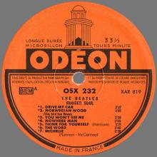 THE BEATLES DISCOGRAPHY FRANCE 1965 12 21 RUBBER SOUL - B - C - ORANGE ODEON OSX 232 - pic 6