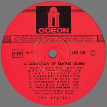 THE BEATLES DISCOGRAPHY FRANCE 1967 01 06 A COLLECTION OF BEATLES OLDIES BUT GOLDIES - A - B 1 -RED ODEON LSO 107 - SLSO 107 - pic 7