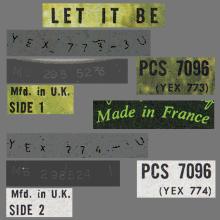 THE BEATLES DISCOGRAPHY FRANCE 1970 05 11 LET IT BE - K - APPLE  - PCS 7096 - 1973 EXPORT UK - pic 5
