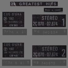 THE BEATLES DISCOGRAPHY FRANCE 1982 18 10 - 20 GREATEST HITS THE BEATLES - 2C 070-07675 - pic 8