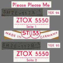THE BEATLES DISCOGRAPHY GERMANY 1964 03 00 DIE BEATLES - F - PLEASE PLEASE ME - ODEON - ZTOX 5550 - pic 5