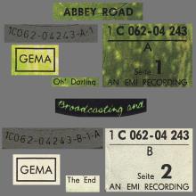 THE BEATLES DISCOGRAPHY GERMANY 1969 09 29 ABBEY ROAD - A - APPLE - 1C 062-04 243 - pic 5