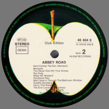 THE BEATLES DISCOGRAPHY GERMANY 1969 09 29 ABBEY ROAD - L - 1983 09 00 - APPLE - CLUB EDITION 46404 0 - 1C 072-04 243 - pic 6