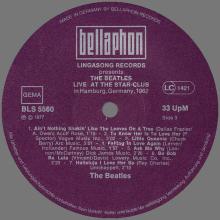 THE BEATLES DISCOGRAPHY GERMANY 1977 04 08 THE BEATLES LIVE AT THE STAR-CLUB IN HAMBURG - BELLAPHON - BLS 5560  - pic 5