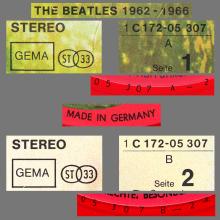 THE BEATLES DISCOGRAPHY GERMANY 1978 04 00 BEATLES ⁄ 1962-1966 - 1C 172-05307 ⁄ 8 - RED VINYL AND RED STICKER - pic 11
