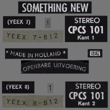 THE BEATLES DISCOGRAPHY HOLLAND 1965 00 00 - BEATLES SOMETHING NEW - A - BLACK PARLOPHONE - CPCS 101 - pic 5