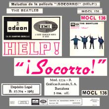 THE BEATLES DISCOGRAPHY SPAIN 1965 10 25 ⁄ 1965 HELP ! (I SOCORRO !) - MOCL 136 - pic 5
