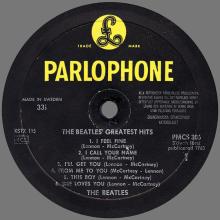 THE BEATLES DISCOGRAPHY SWEDEN 1965 04 01 THE BEATLES' GREATEST HITS - PMCS 306 - pic 3