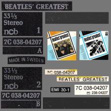 THE BEATLES DISCOGRAPHY SWEDEN 1979 10 08 BEATLES'  GREATEST - 7C 038-04207 - pic 5