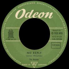 THE BEATLES DISCOGRAPHY SWITZERLAND - ODEON - O 22 893 - NO REPLY ⁄ EIGHT DAYS A WEEK - pic 1