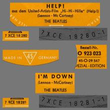 THE BEATLES DISCOGRAPHY SWITZERLAND - ODEON - O 23 023 - HELP ⁄ I'M DOWN - ORANGE LABEL - pic 1