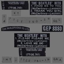 THE BEATLES DISCOGRAPHY UK - 1963 09 06 - THE BEATLES' HITS - GEP 8880 - B - PARLOPHONE - pic 2