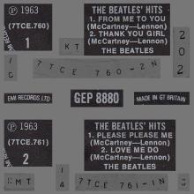 THE BEATLES DISCOGRAPHY UK - 1963 09 06 - THE BEATLES' HITS - GEP 8880 - K - EMI RECORDS - pic 2