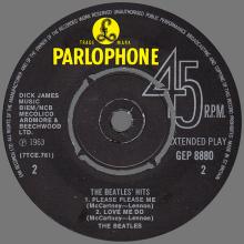 THE BEATLES DISCOGRAPHY UK - 1963 09 06 - THE BEATLES' HITS - GEP 8880 - K - EMI RECORDS - pic 4