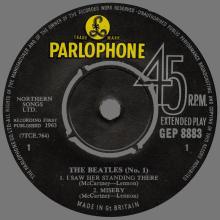 THE BEATLES DISCOGRAPHY UK - 1963 11 01 - THE BEATLES (No.1) - GEP 8883 - B - PARLOPHONE - pic 3