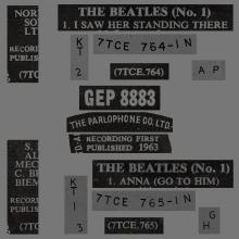 THE BEATLES DISCOGRAPHY UK - 1963 11 01 - THE BEATLES (No.1) - GEP 8883 - B - PARLOPHONE - pic 2