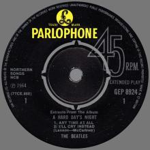 THE BEATLES DISCOGRAPHY UK - 1964 12 00 - EXTRACTS FROM THE ALBUM A HARD DAY'S NIGHT - GEP 8924 - k - EMI RECORDS - pic 3