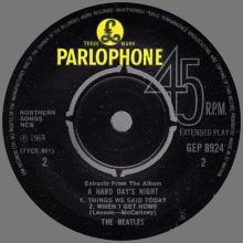THE BEATLES DISCOGRAPHY UK - 1964 12 00 - EXTRACTS FROM THE ALBUM A HARD DAY'S NIGHT - GEP 8924 - k - EMI RECORDS - pic 4