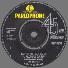THE BEATLES DISCOGRAPHY UK - 1965 06 04 - BEATLES FOR SALE (No.2) - GEP 8938 - d - GRAMOPHONE - pic 3