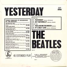 THE BEATLES DISCOGRAPHY UK - 1966 03 04 - YESTERDAY - GEP 8948 - k - EMI RECORDS  - pic 1