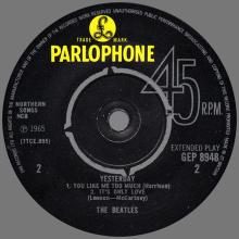 THE BEATLES DISCOGRAPHY UK - 1966 03 04 - YESTERDAY - GEP 8948 - k - EMI RECORDS  - pic 4