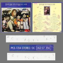 1980 10 13 THE BEATLES BALLADS - PCS 7214 - PROMO TESTPRESSING - pic 5