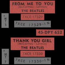 THE BEATLES FINLAND - 001 - 45-DPY 652 - FROM ME TO YOU ⁄ THANK YOU GIRL - pic 1