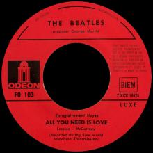 THE BEATLES FRANCE 45 - 1967 07 13 - SLEEVE 8 - FO 103 - ALL YOU NEED IS LOVE ⁄ BABY YOU'RE A RICH MAN - pic 3