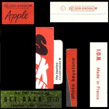 THE BEATLES FRANCE 45 - 1969 04 15 - PAPER SLEEVE C ⁄ RECORD 2 - APPLE - L 2 C 006-04084 M - GET BACK ⁄ DON'T LET ME DOWN - pic 1