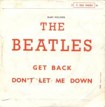 THE BEATLES FRANCE 45 - 1969 04 15 - PAPER SLEEVE E ⁄ RECORD 1 - APPLE - 2 C 006-04084 M - GET BACK ⁄ DON'T LET ME DOWN - pic 1