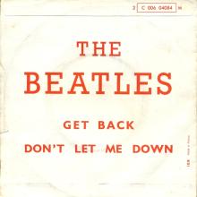 THE BEATLES FRANCE 45 - 1969 04 15 - PAPER SLEEVE E ⁄ RECORD 2 - APPLE - 2 C 006-04084 M - GET BACK ⁄ DON'T LET ME DOWN - pic 1