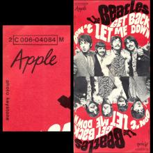 THE BEATLES FRANCE 45 - 1969 04 15 - PAPER SLEEVE F ⁄ RECORD 2 - APPLE - 2 C 006-04084 M - GET BACK ⁄ DON'T LET ME DOWN - pic 1