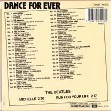 THE BEATLES FRANCE 45 - 1985 00 00 - PARLOPHONE - 1561227 - MICHELLE ⁄ RUN FOR YOUR LIFE - DANCE FOR EVER VOL.33 - pic 1