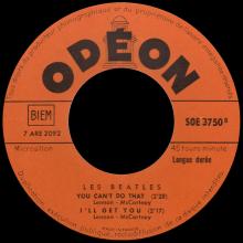THE BEATLES FRANCE EP - A - 1964 04 06 - SLEEVE 1 RECORD 1 - ODEON SOE 3750 - pic 5