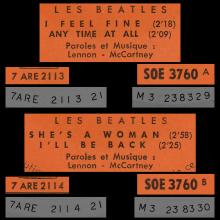 THE BEATLES FRANCE EP - A - 1964 12 00 - SLEEVE 1 RECORD 4 - ODEON SOE 3760 - pic 6